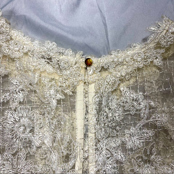 Lulu’s White Floral Embroidered Sheer/White Underlay Formal Mini Dress NWT L - Picture 11 of 14
